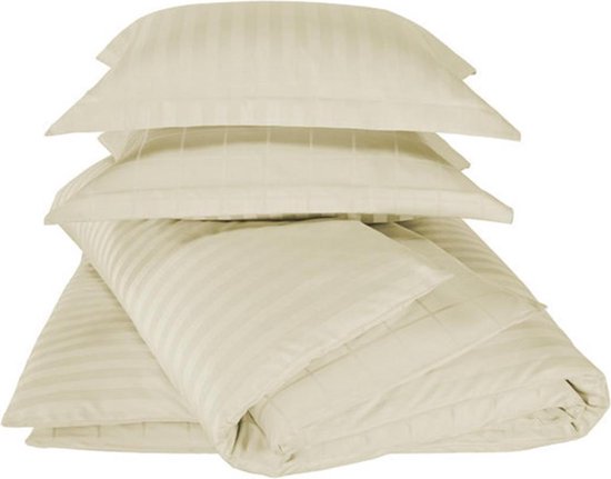 Housse de couette De Witte Lietaer en satin de coton Zygo - Lit jumeaux - 240 x 220 cm - Ivoire