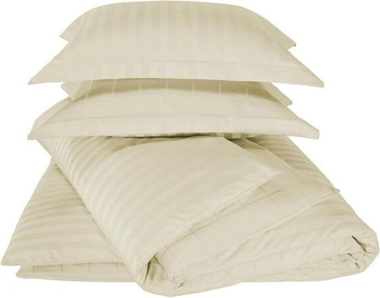 Housse de couette De Witte Lietaer en satin de coton Zygo - Lit jumeaux - 240 x 220 cm - Ivoire