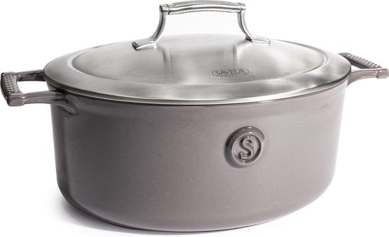 Cocotte en fonte - Saveur Selects - Ø30 cm - Sans PFAS - Compatible induction et toutes sources de chaleur - Gris