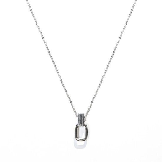 Laura Ferini Dames Ketting Dolci Sogni Zilver - Zilverkleurige Ketting Met Hanger - 18K Witgoud Verguld - Halsketting - Collier - Sieraad - Accessoires - Dames Ketting Met Hangertje