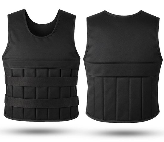 Fitby Gilet de musculation ajustable 20KG - Gilet de musculation - Gilets de musculation - Poids - Musculation et Crossfit - Cardio - Convient à partir de la taille L- Noir