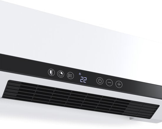 Tristar KA-5210 Poêle électrique en céramique - 2000W - avec minuterie, télécommande et fonction ventilateur - montage mural - économe en énergie