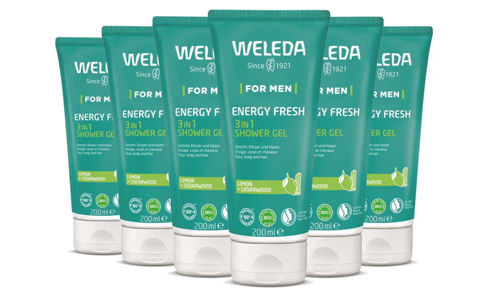Weleda - Homme - 3-en-1 - Energie - Fraîcheur - Gel douche - 200 ml