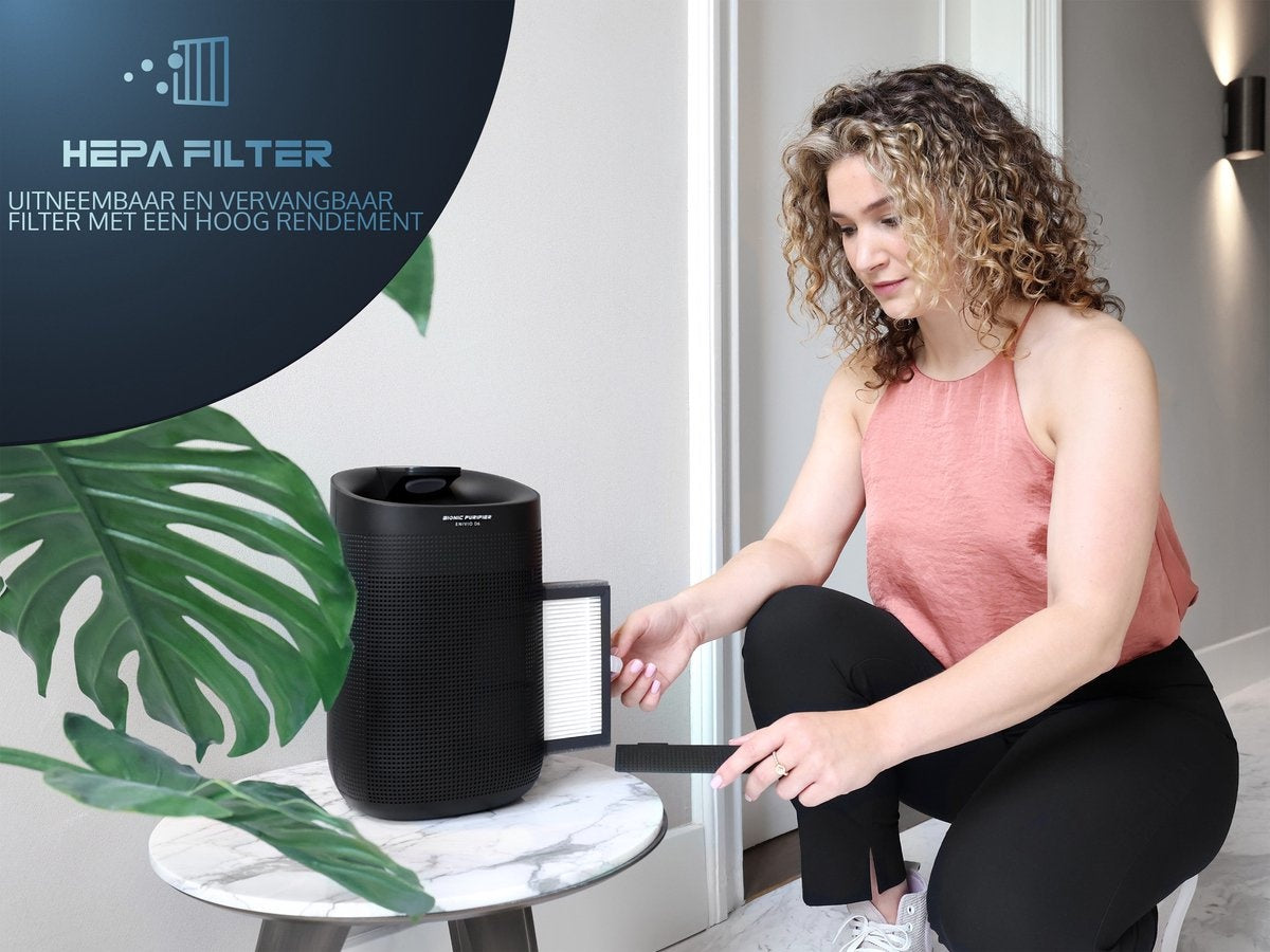 JAP Enivio D6 - Déshumidificateur avec filtre - Purificateur d'air intérieur 2en1 - Grande capacité - Chambre à coucher, salle de bain et sous-sol