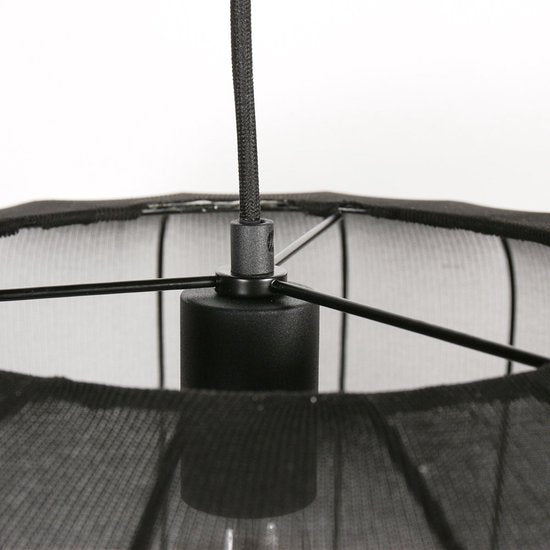 Anne Lighting - suspension - Sable - noir - lin et métal - Ø 60 cm - E27 - 4193ZW