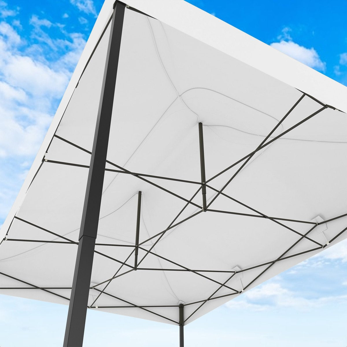 Tentes de fête - Pavillon - LifeGoods - 3x4.5 m - Facile à monter - Pliable - Imperméable - Sac de transport à roulettes - Blanc