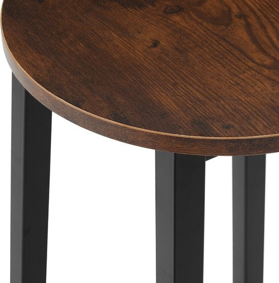 tectake - Lot de 2 tabourets de bar "Corby" - industriel - brun foncé - 404332