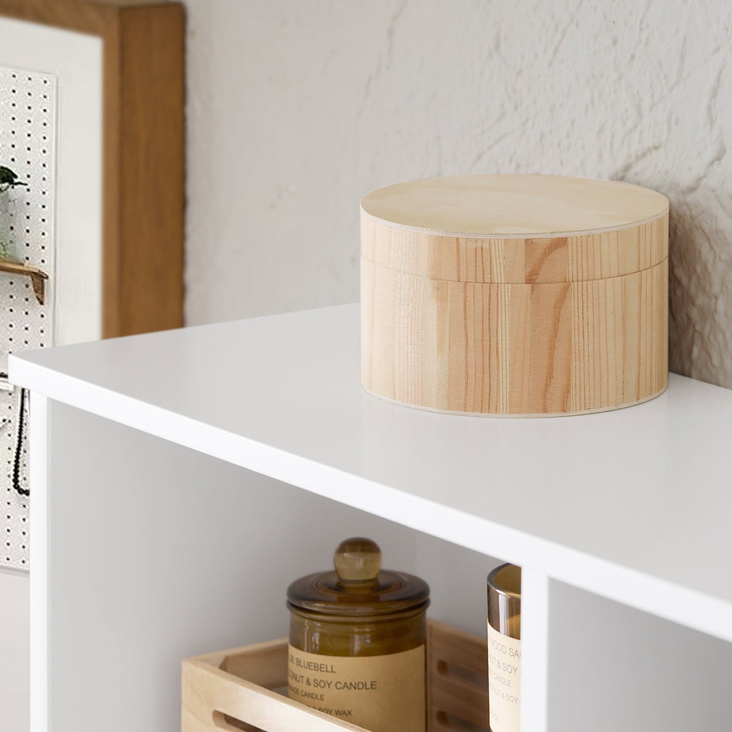 SoBuy Porte-manteaux mural - avec 3 compartiments et crochets - max 21 kg - 100 x 20 x 30 cm - blanc