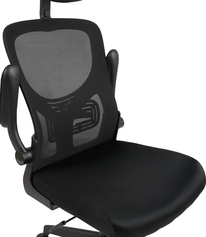 Lifa Living Chaise de bureau Liverpool - 116,5-126,5 x 63 x 60,5 cm - Noir