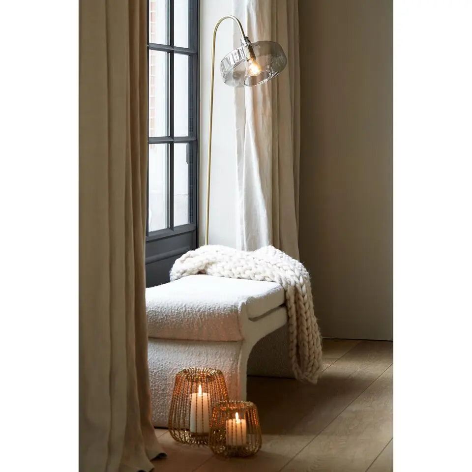 Lampadaire Solna de Light & Living - Bronze antique avec verre fumé - 45 x 29,5 x 160 cm