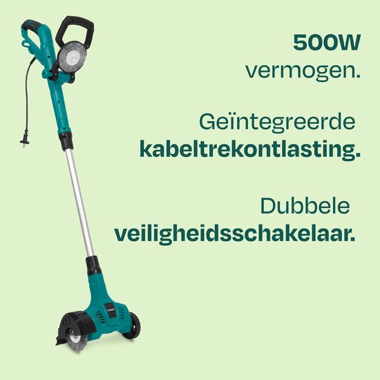 Brosse électrique anti-mauvaises herbes VONROC 500 W - nettoyeur de joints - élimination - manche télescopique - avec brosse en acier et en nylon