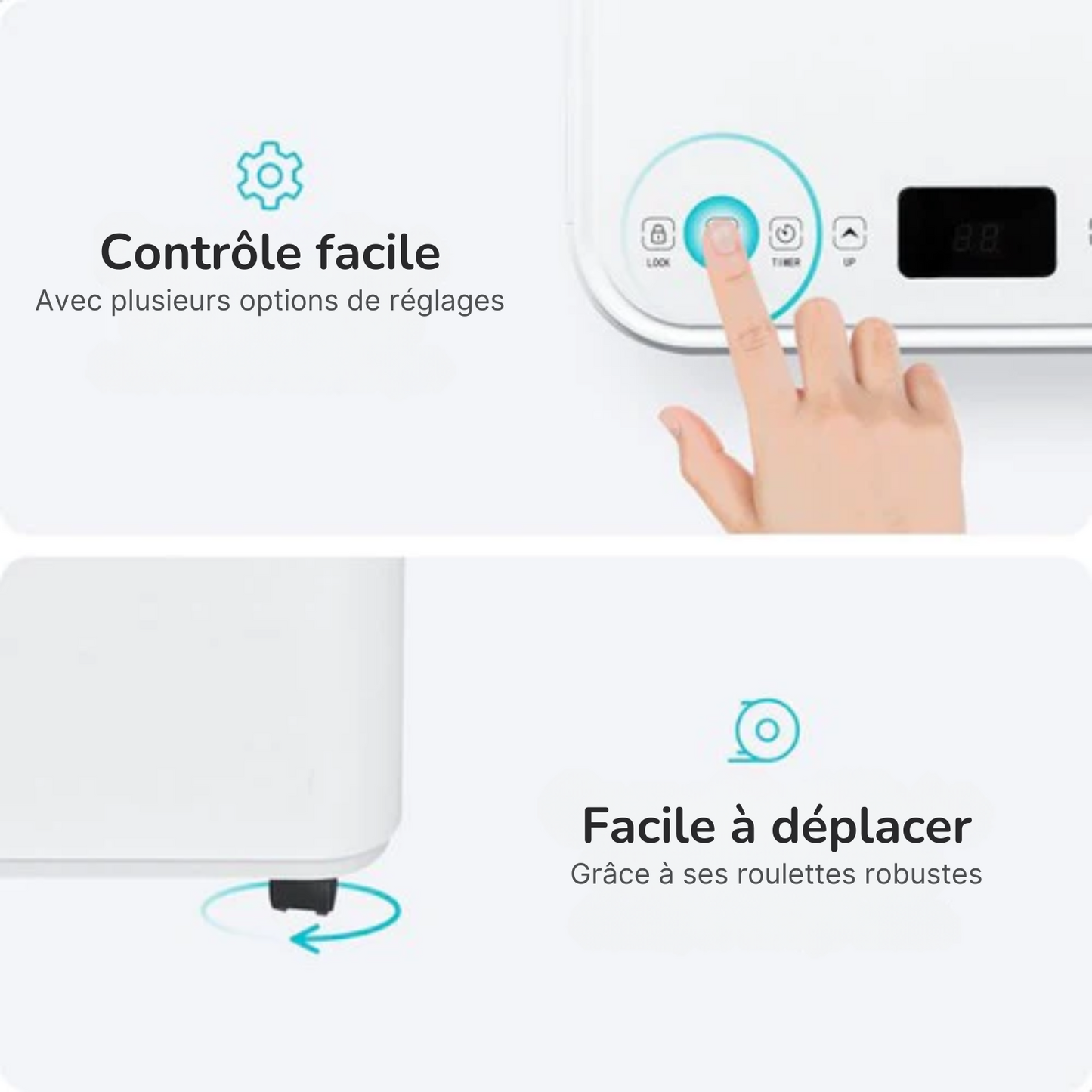 Climatiseur mobile - Bloomfold - 9000 BTU - Silencieux et Facile à Installer - Jusqu'à 25m² - Mode Wifi & Application