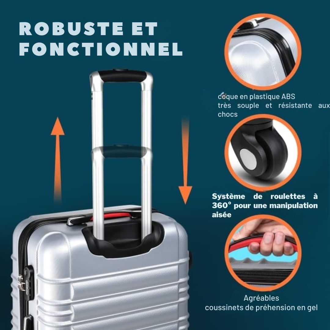 Set de 3 valise rigides Monzana - M/L/XL - Argenté
