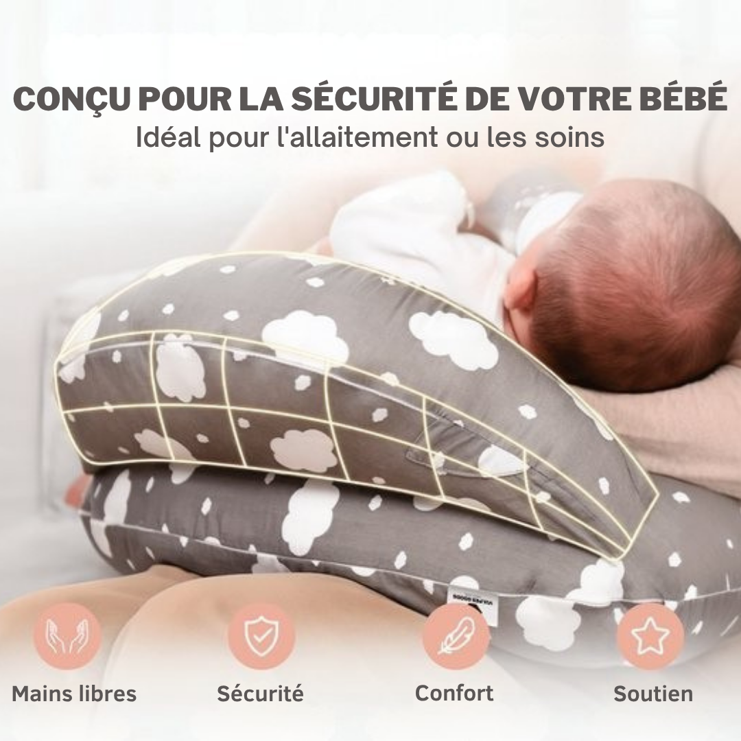 Coussin d'allaitement Vulpes Goods® BabyCare - Coussin de maternité avec housse amovible - 3en1 - Design unique