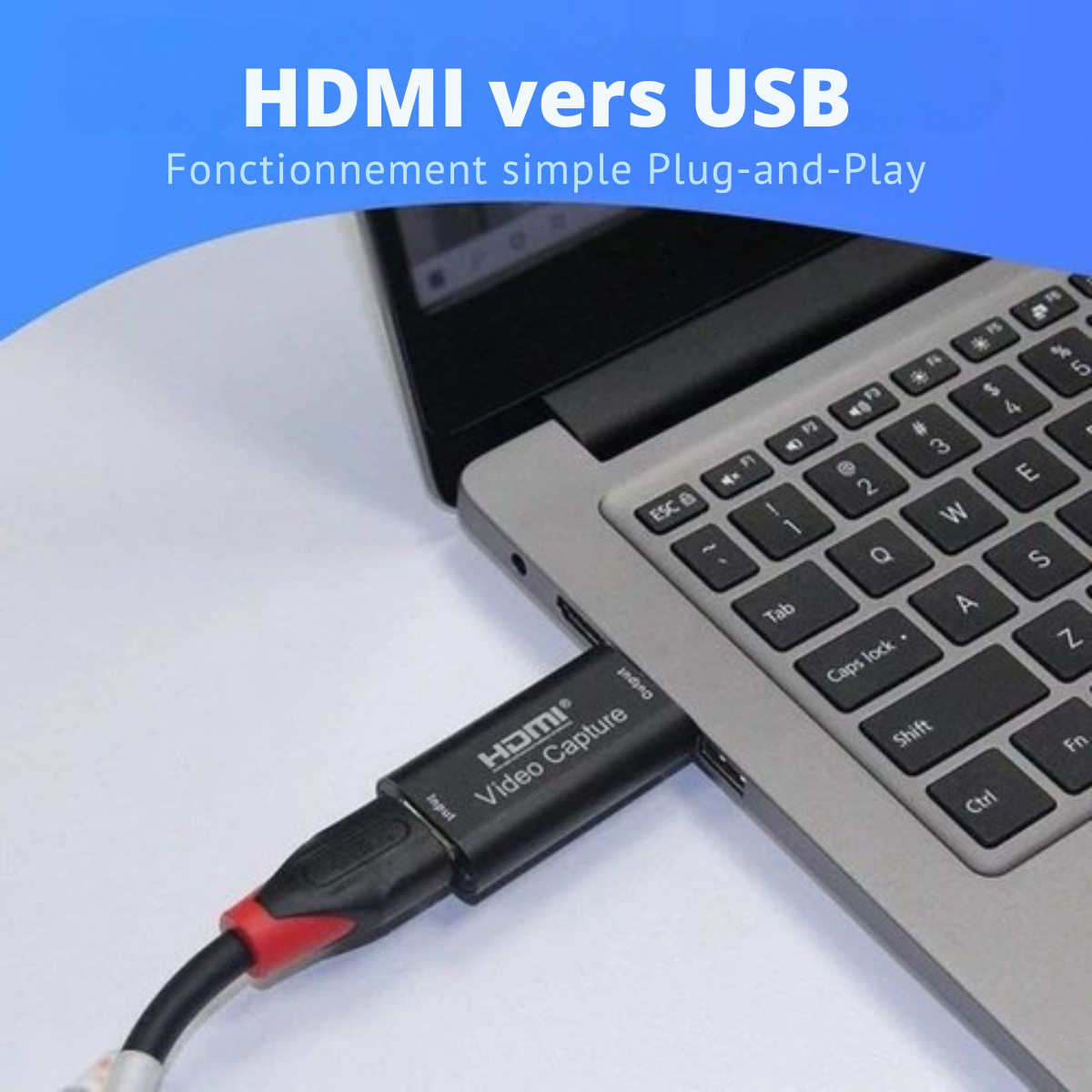 Clé de Capture HDMI vers USB - EarKings - Compatible PlayStation, Xbox, Nintendo, Windows, MAC - noir