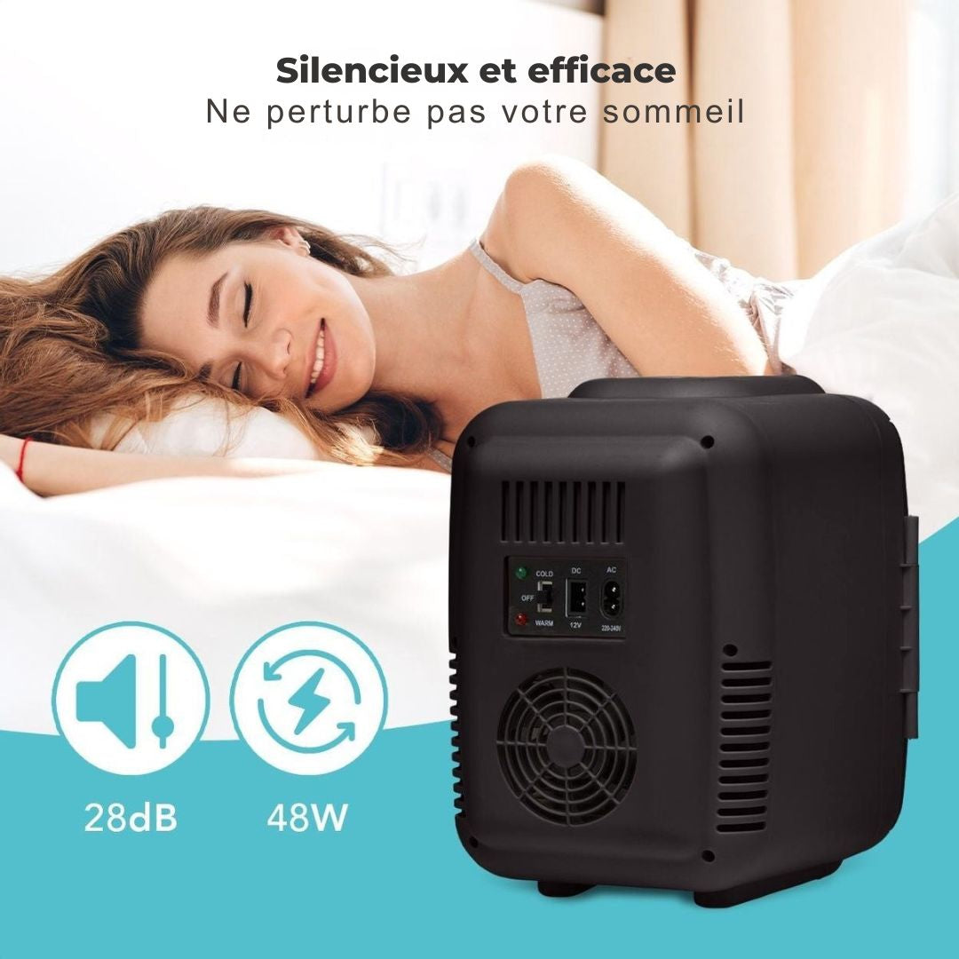 Mini réfrigérateur LifeGoods - 4 litres - Maquillage et Beauté Soins - 100/240V / 12V Car Plug - Noir