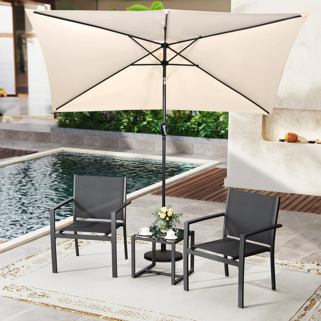Angel Living Parasol - 200 x 300 cm - Inclinable - Rectangulaire - Beige