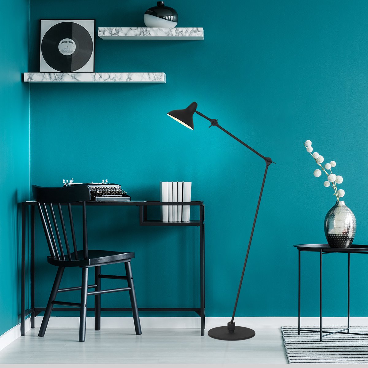 Lampadaire Anne Light & home Kasket - Noir