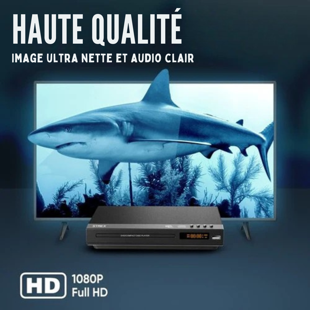 Lecteur DVD avec HDMI – Strex - Full HD 1080P - Télécommande - USB - HDMI/RCA - Multizone - Noir