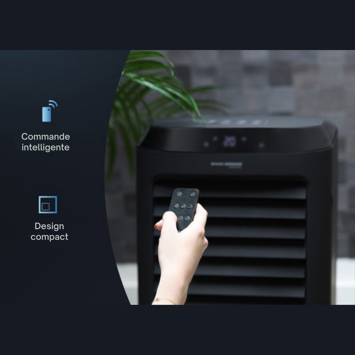 Refroidisseur d'air 3 en 1 - JAP Appliances Edmonton - Ventilateur, Ioniseur et Humidificateur - Avec télécommande et minuterie - Noir mat