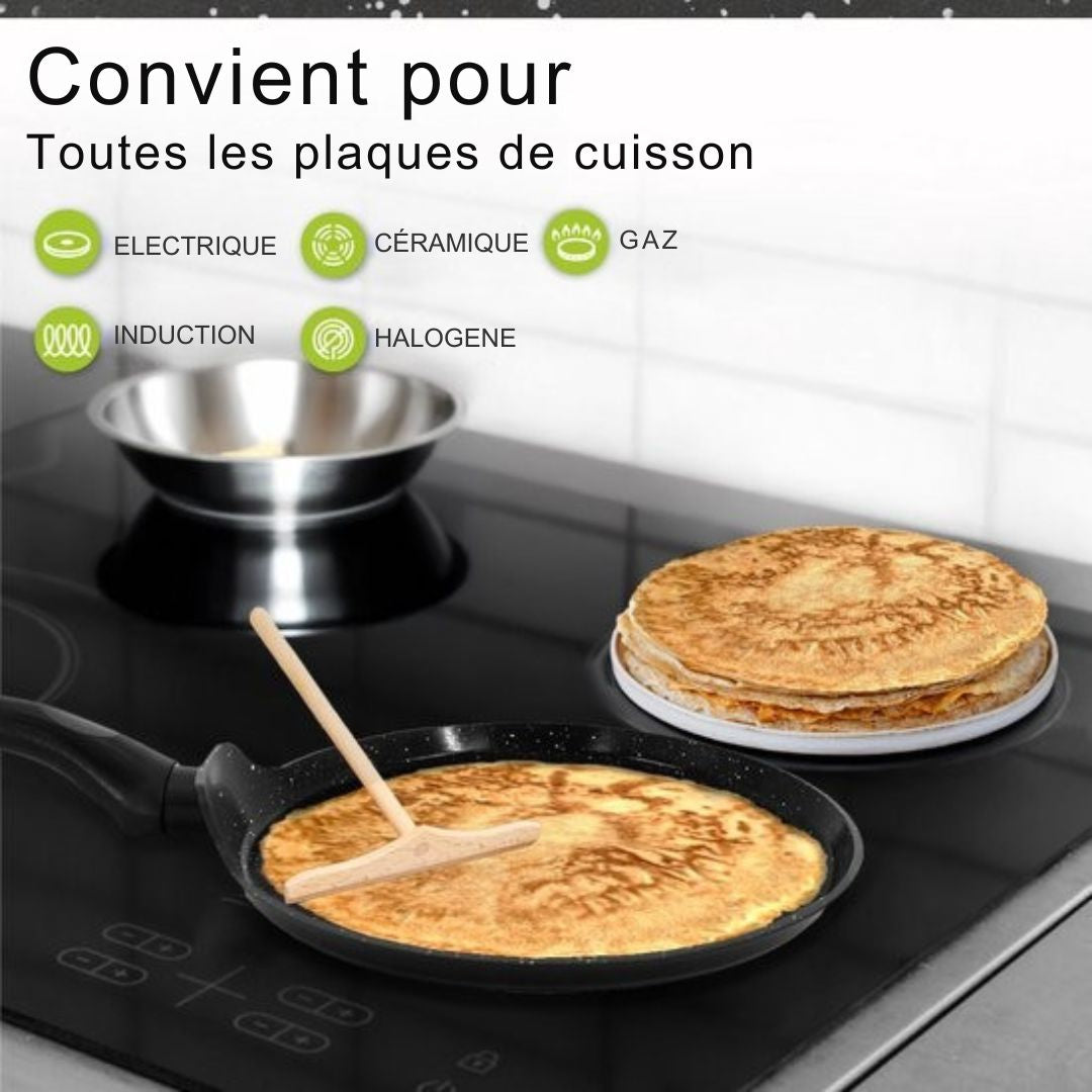 Poêle à crêpes CeraFusion - Induction - 24cm - Revêtement antiadhésif - Noir