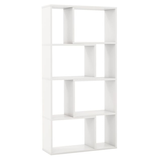 Costway Bibliothèque - 8 compartiments ouverts - 60 x 20 x 120 cm - Blanc