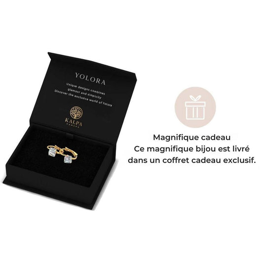 Boucles d'oreilles Yolora pour femmes - avec cristaux Kalpa Camaka - Plaquées or jaune 18 carats