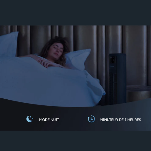 Ventilateur sur pied - JAP Appliances - silencieux (46dB) - avec télécommande - 6 niveaux - Noir mat