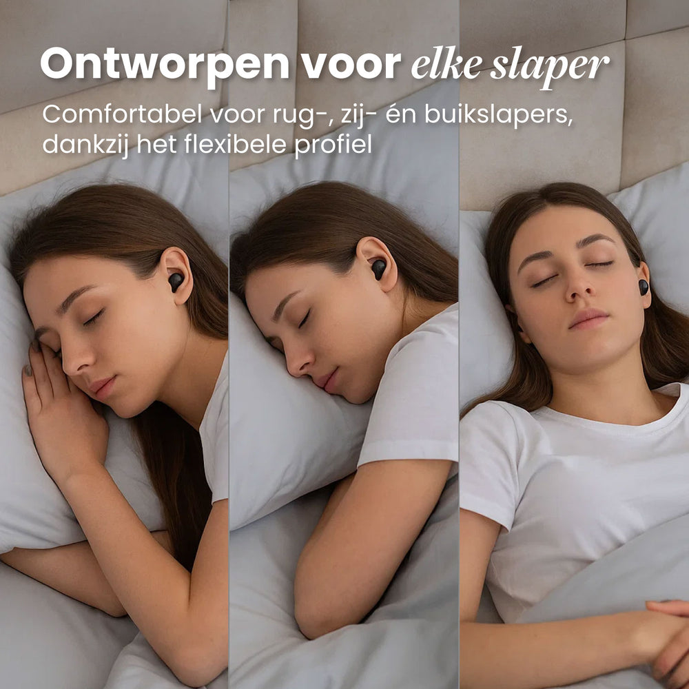 Bouchons d'oreille Dreamcare Silent Sleep - Noir - Réduction du bruit jusqu'à 33 dB - 4 tailles incluses
