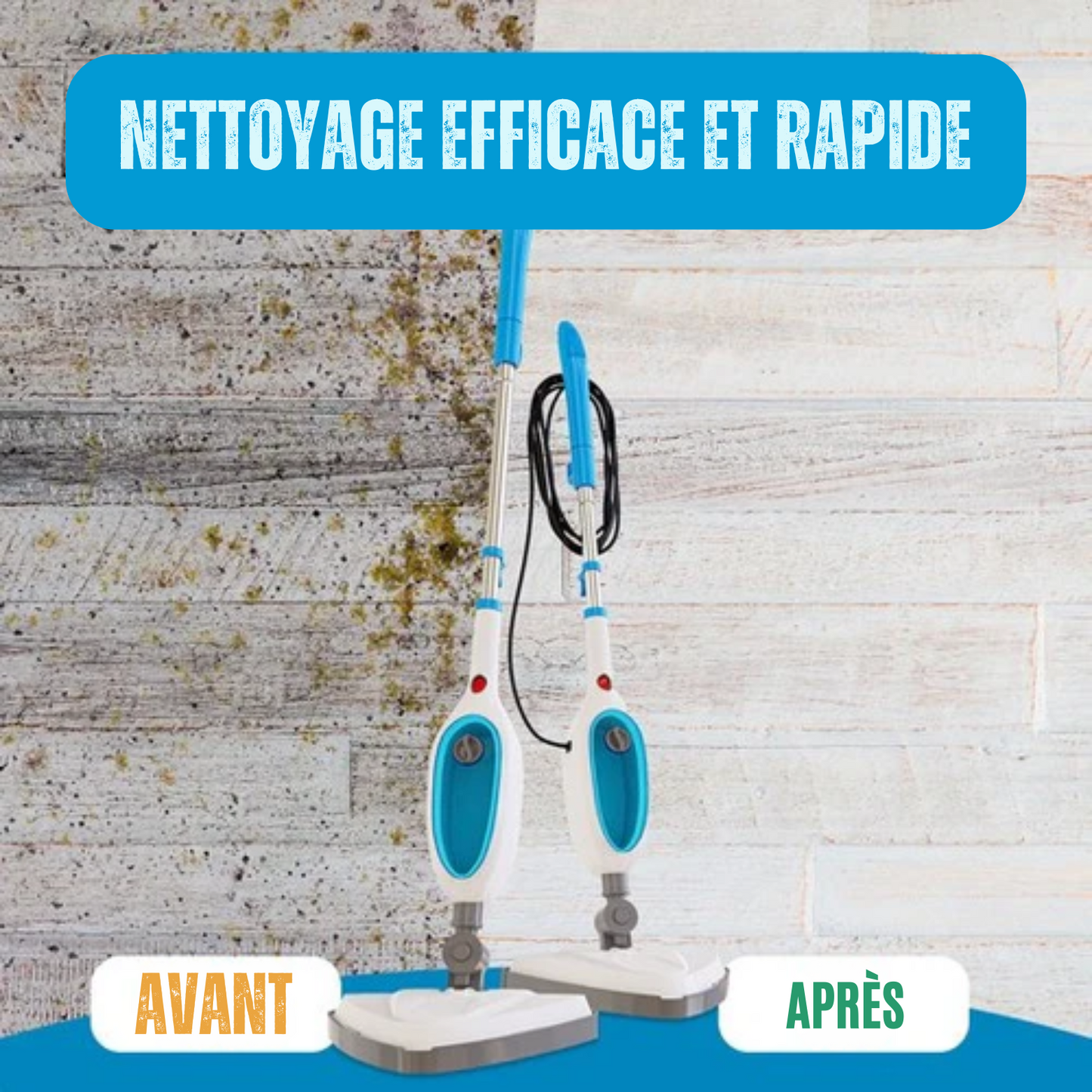 Nettoyeur Vapeur 12 en 1 – Strex - Défroisseur Manuel / Nettoyeur de Tapis / Détacheur - 1600W - Blanc et bleu