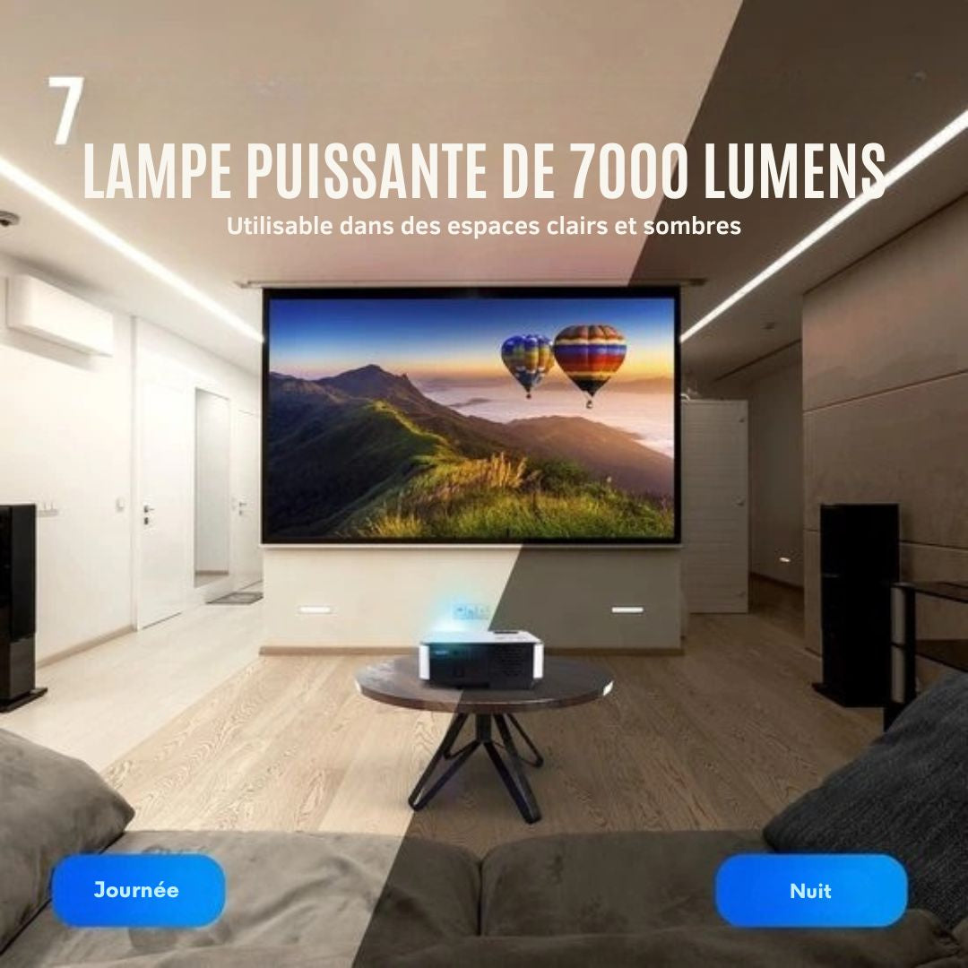 Vidéo-projecteur Strex - WiFi - 7000 lumens - 22 x 16 x 8,7 cm - Noir