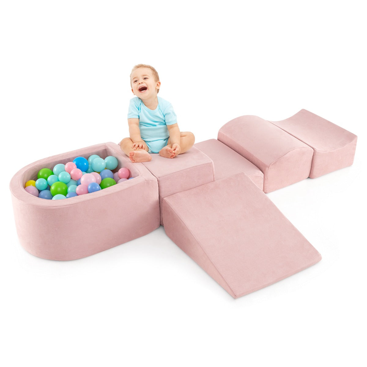 Jeu d'escalade et de reptation Coast 5 pièces pour bébés - Rose - 61x46x30cm