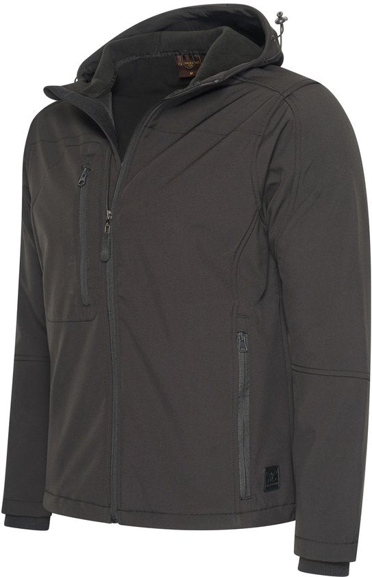 Cappuccino Italia - Veste Outdoor Hommes Veste Softshell à Capuche - Noir - Taille S