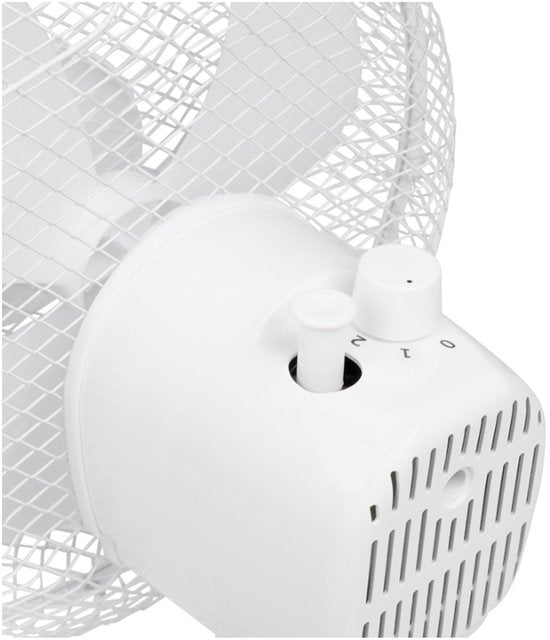 Ventilateur de table Tristar VE-5721 - Ø 23 cm - Blanc - 2 vitesses - Fonction rotation