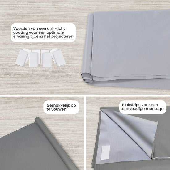 Écran de projection Strex - Écran de rétroprojection - 100 pouces - 16:9 - Toile de projection - Angle de vision 160° - Matériel de montage inclus - 220x120 CM