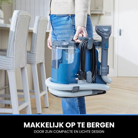 Vacmaster Easyclean Thermo - Nettoyeur de moquette chauffant - Nettoyeur de taches chauffant jusqu'à 50 °C - Nettoyeur avec fonction de chauffage - Nettoyeur de meubles 1 200 W - Nettoyeur de canapés avec produit nettoyant