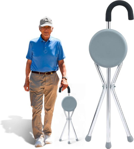 Alyze Bâton de marche avec siège - Trépied - Bâtons de marche - Pliable