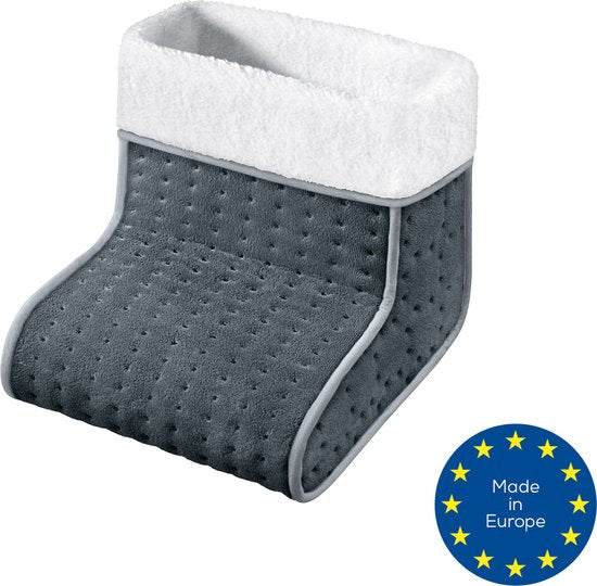 Chauffe-pieds électrique Beurer FW 20 - 3 niveaux de chaleur - Jusqu'à la pointure 47 - Chauffage rapide - Arrêt automatique - Polaire/Teddy - Doublure lavable en machine - Garantie 3 ans - Gris