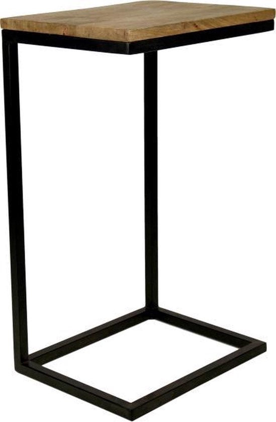 Collection HSM Table d'appoint Read - naturel/noir - bois de manguier/fer