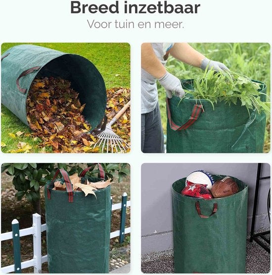 Goliving Sac à déchets de jardin - Lot de 2 sacs à déchets de jardin pliables - Sac de jardin - Poubelle de jardin - 2x 280 litres - Vert
