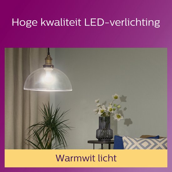 Ampoule LED Philips à faible consommation d'énergie, transparente - 60 W - culot E27 - lumière blanc chaud - lot de 6 - Réduisez vos factures d'électricité