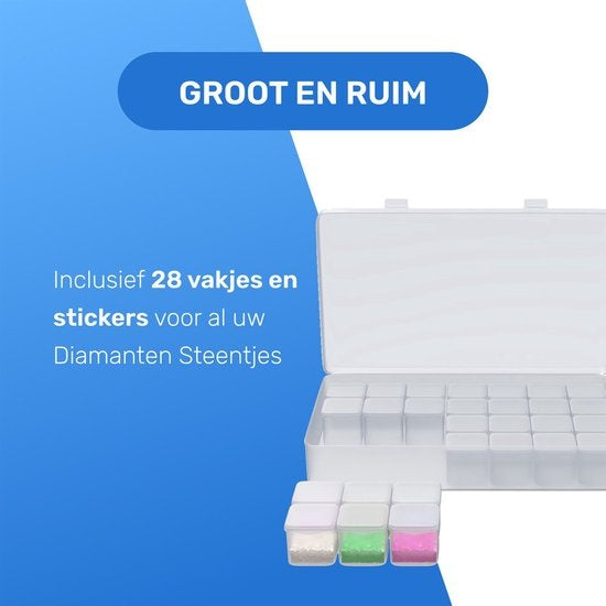 Rubye® Diamond Painting Accessories Package - Storage Box - Diamond Painting Adults - Pens - Wax - Shakers - Tweezers - Etui - Starter Pack