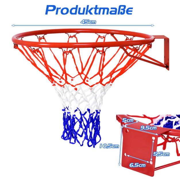 Anneau de basket Coast - Acier - Ø 45cm - Rouge-Blanc-Bleu