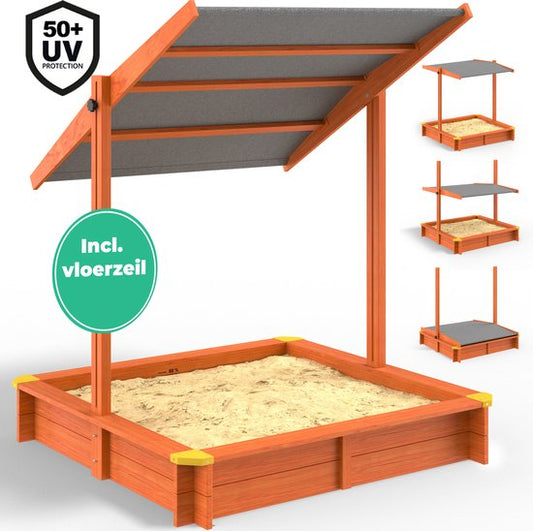 Spielwerk Sandbox - Bois Toit ouvrant UV 50+ Max - 140x140x120cm