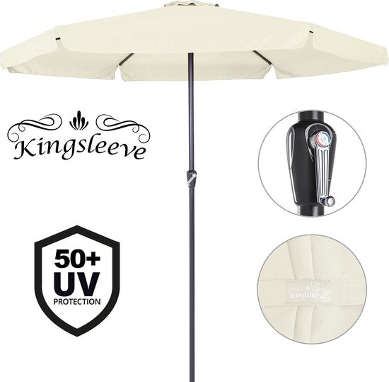Parasol Kingsleeve – Protection UV 50+ – Beige Ø 330 cm