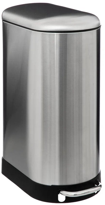 5Five Poubelle à pédale Ariane - argent - acier inoxydable - 30 litres - 42 x 25 x 62 cm - cuisine