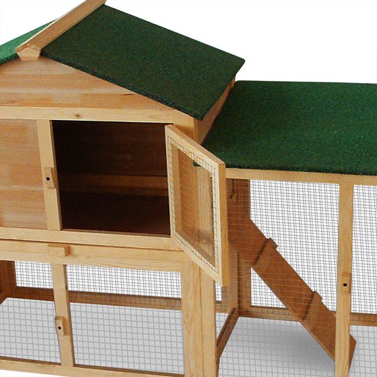 Clapier Cadoca - avec enclos pour petits animaux 204 × 45 × 84 cm - 2 étages