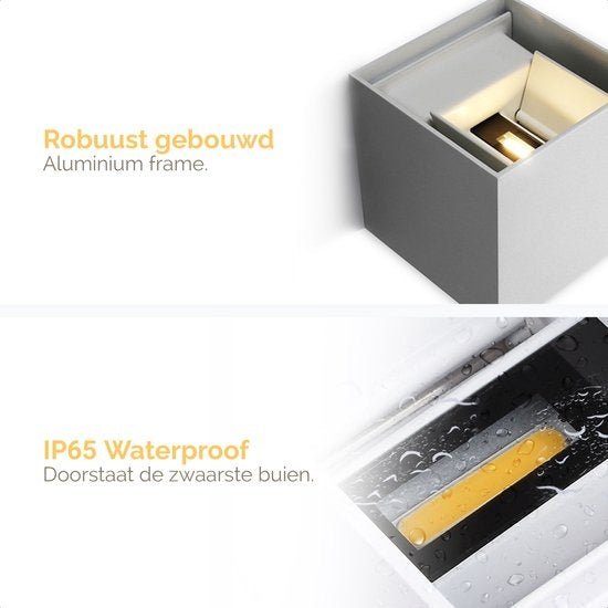 Applique murale - Goliving - Lampe cube LED 12W – IP65 étanche – Intérieur et extérieur – 10 x 10 x 10 cm