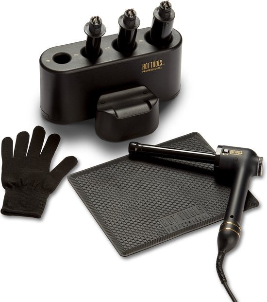Hot Tools - Professionnel - Kit de bouclage - Fers à boucler 18 mm, 25 mm, 32 mm, 38 mm - Boucles - Outils de coiffure - Boucles