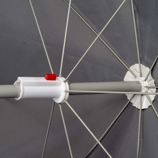 Bo-Camp - Parasol - Avec bras articulé - Ø 200 cm - Gris
